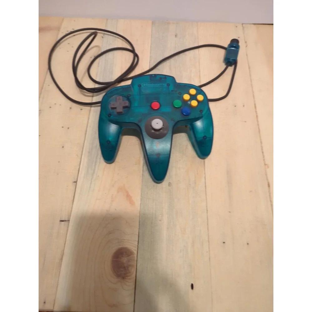 Nintendo 64 Clear Ice Blue Controller OEM NUS-005 Memory Card Tested Funtastic
